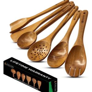 Zalvio 6-Piece Acacia Wood Cooking Utensil Set
